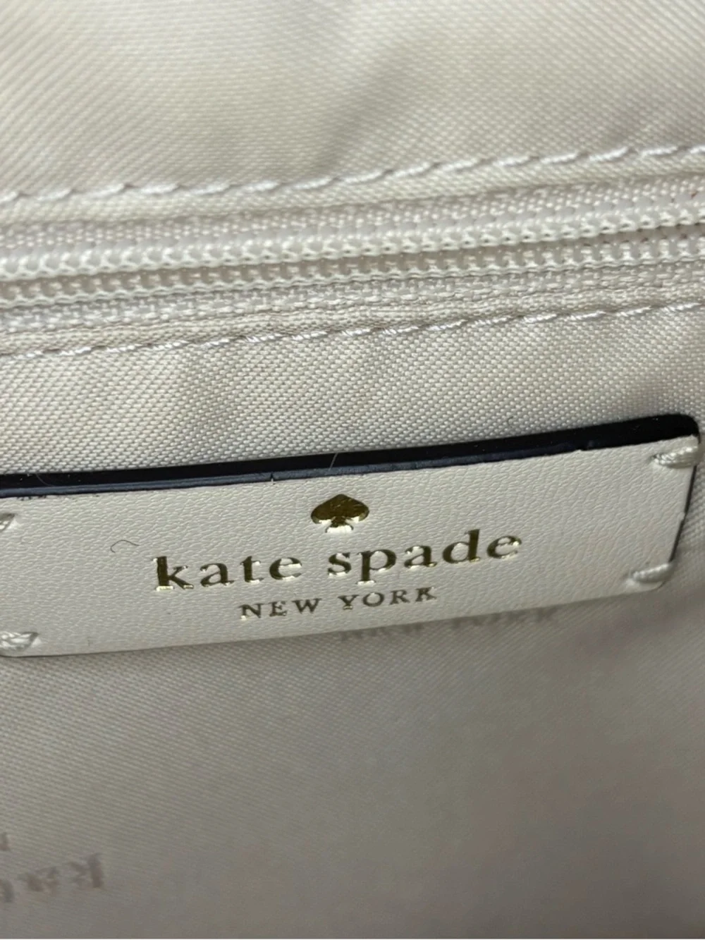 kate spade Cream Pebbled Leather Backpack with Front Pocket - Picture 2 of 16